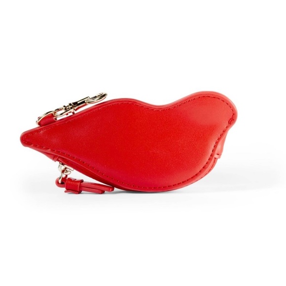 DVF for Target Lips Coin Pouch, Gold Hardware, Zipper, Cherry Red - Picture 2 of 5